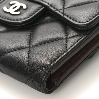 Chanel Lambskin Quilted Small Compact Wallet Black 9 of 11