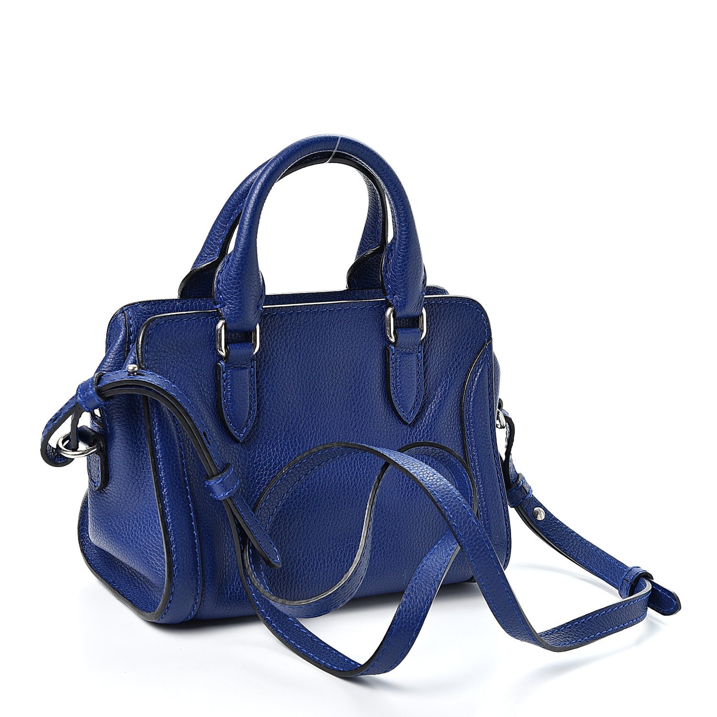 Pebbled Calfskin Mini Padlock Tote Ultramarine