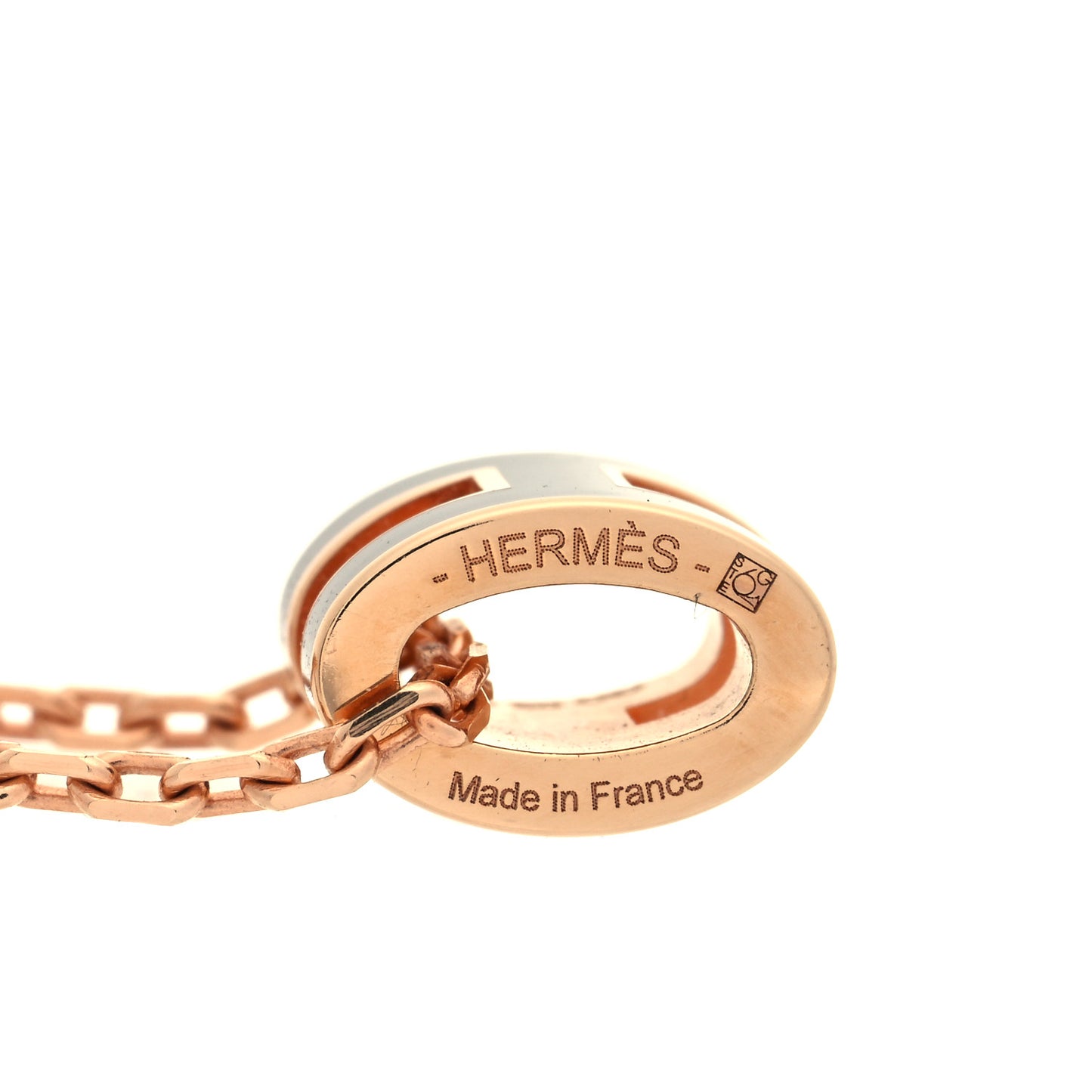 Lacquered Rose Gold Mini Pop H Pendant Necklace Black