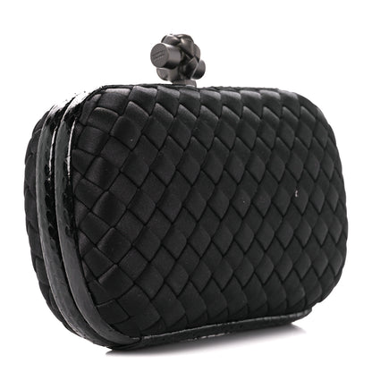 Bottega Veneta Satin Intreccio Impero Ayers Knot Clutch Black 3 of 9