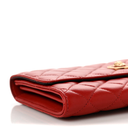 Versace Lambskin Quilted Medusa Wallet On Chain Crossbody Red 6 of 7
