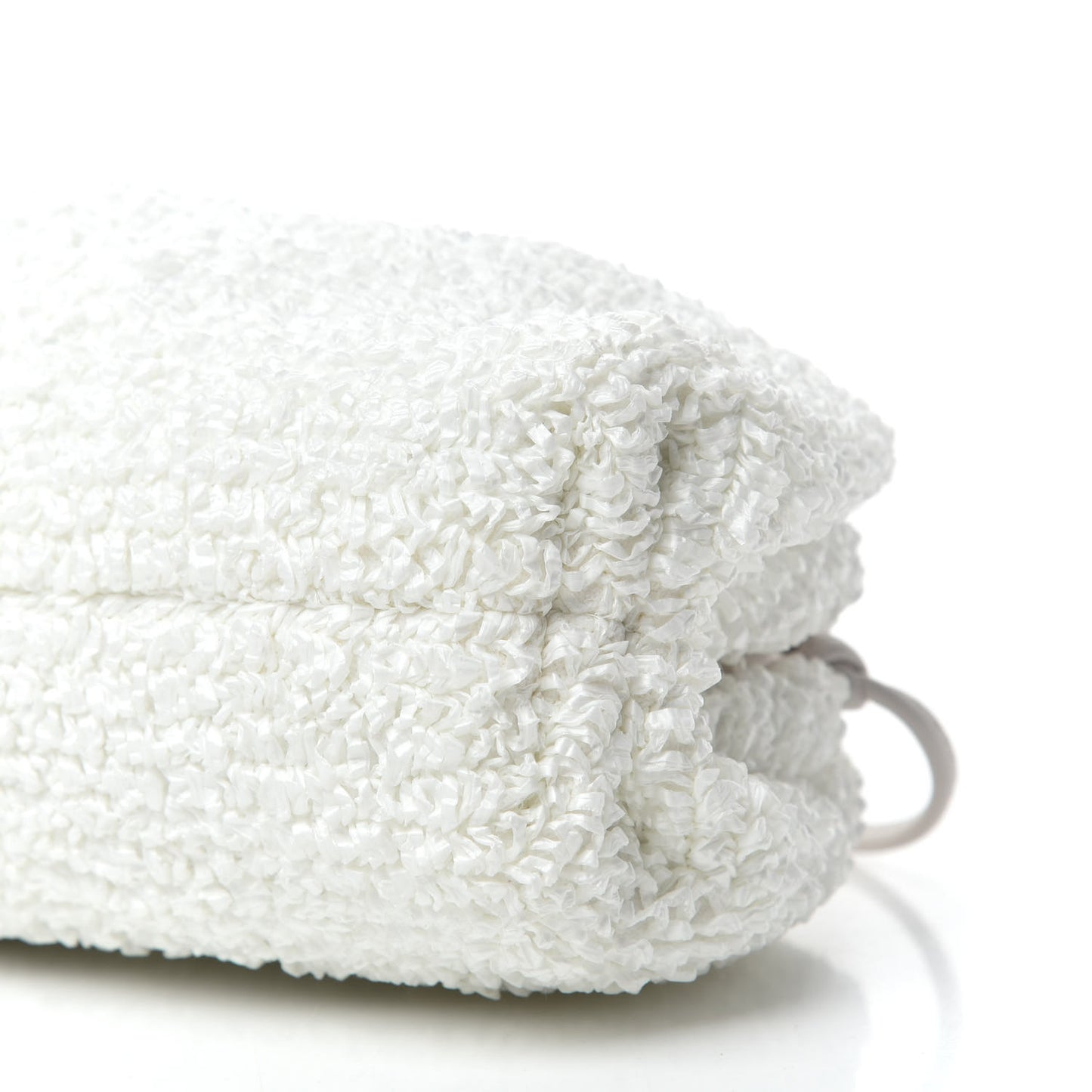 Boucle Curly Raffia The Mini Pouch White Chalk