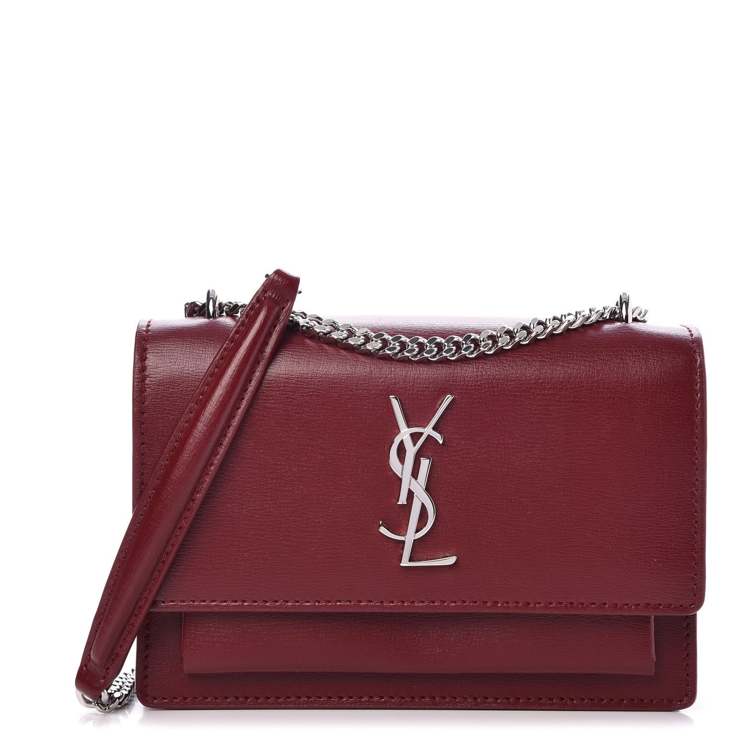 Saint Laurent Calfskin Monogram Sunset Chain Wallet Palissandre 1 of 8