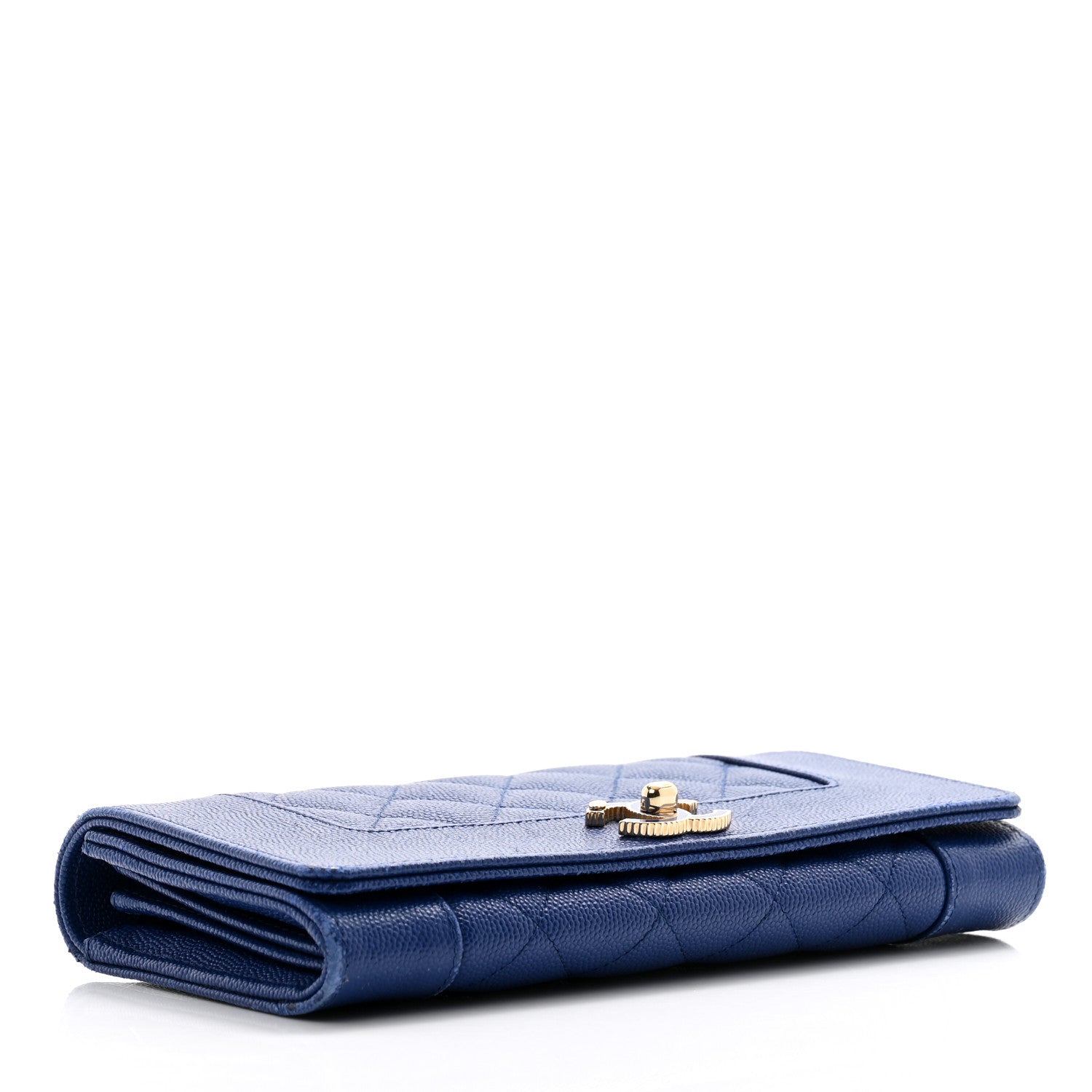 Chanel Caviar Quilted Mademoiselle Vintage Flap Wallet Blue 4 of 11
