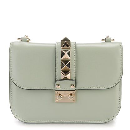 Valentino Garavani Vitello Small Glam Lock Rockstud Flap Water Green 1 of 7