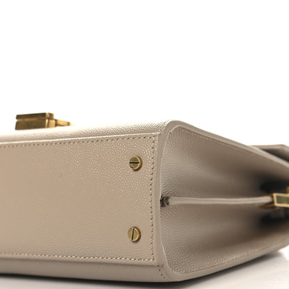 Saint Laurent Grain de Poudre Mini Classic Monogram Cassandra Top Handle Beige 9 of 9