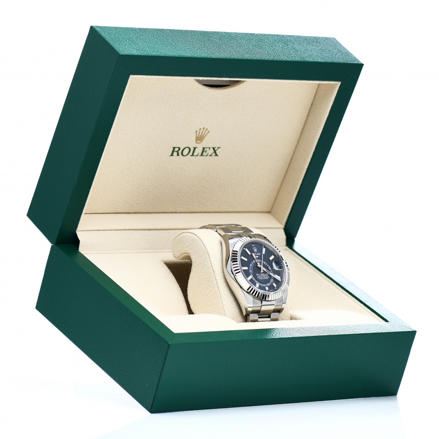 Rolex Stainless Steel 18K White Gold 42mm Oyster Perpetual Sky-Dweller Watch Bright Blue 326934 5 of 5