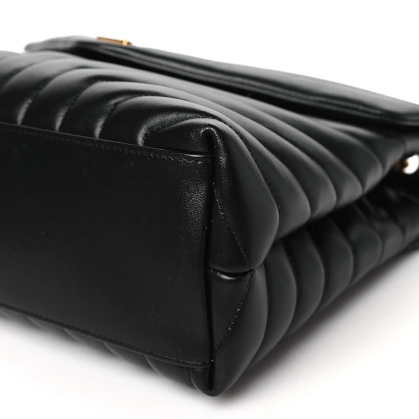 Calfskin Y Quilted Monogram Medium Loulou Chain Satchel Black