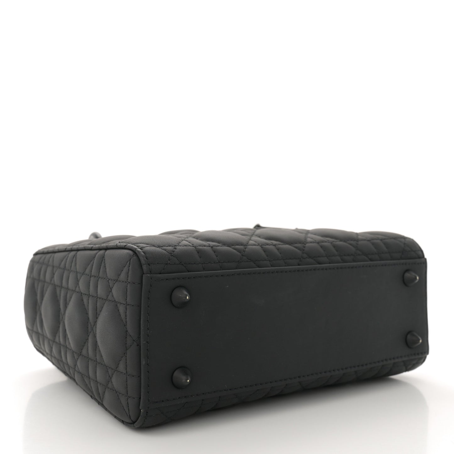 Ultra Matte Calfskin Cannage Small Lady Dior Black