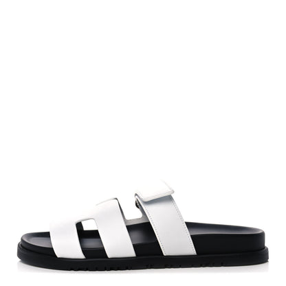 Hermes Calfskin Womens Chypre Sandals 39.5 White 1 of 10
