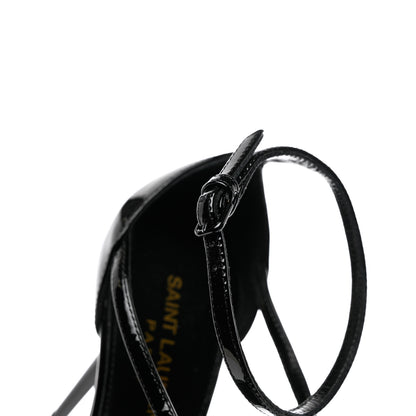 Saint Laurent Patent Cassandra 100 Ankle Strap Sandals 37.5 Black 11 of 13