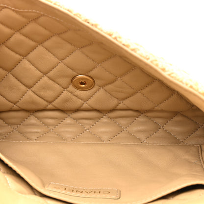 Chanel Raffia Crochet Medium Single Flap Bag Beige 5 of 13