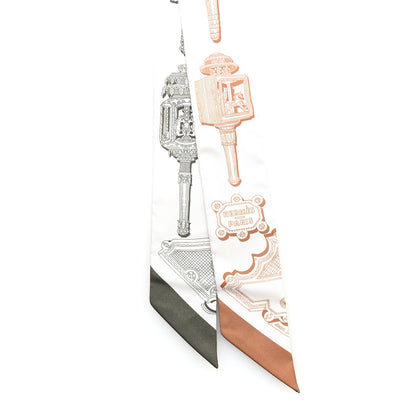 Hermes Silk Merveilleuses Lanternes Twilly Creme Caramel Kaki 2 of 3