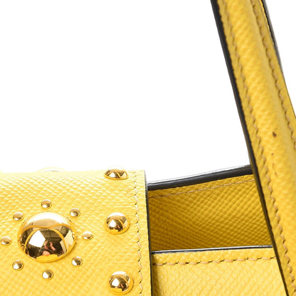 Prada Saffiano Studded Bijou Tote Girasole 11 of 17