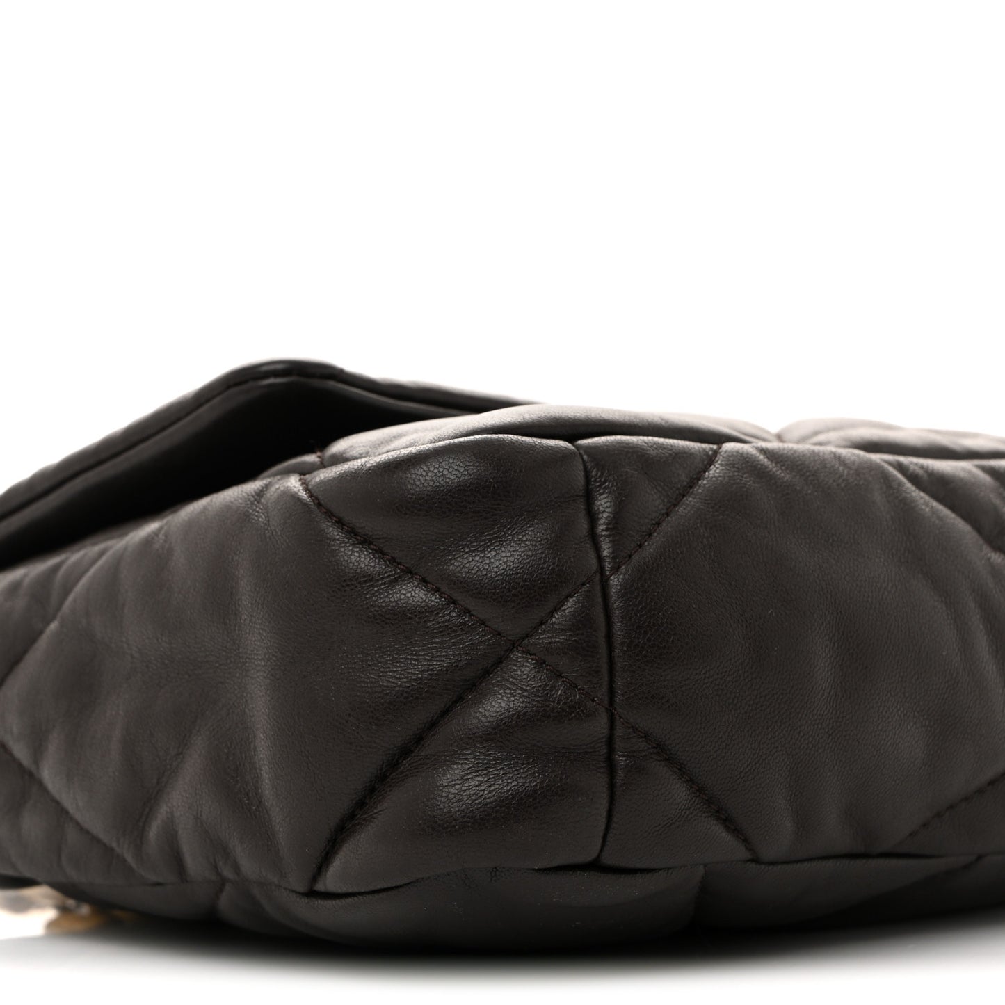 Lambskin Quilted Medium Chanel 19 Flap Dark Brown