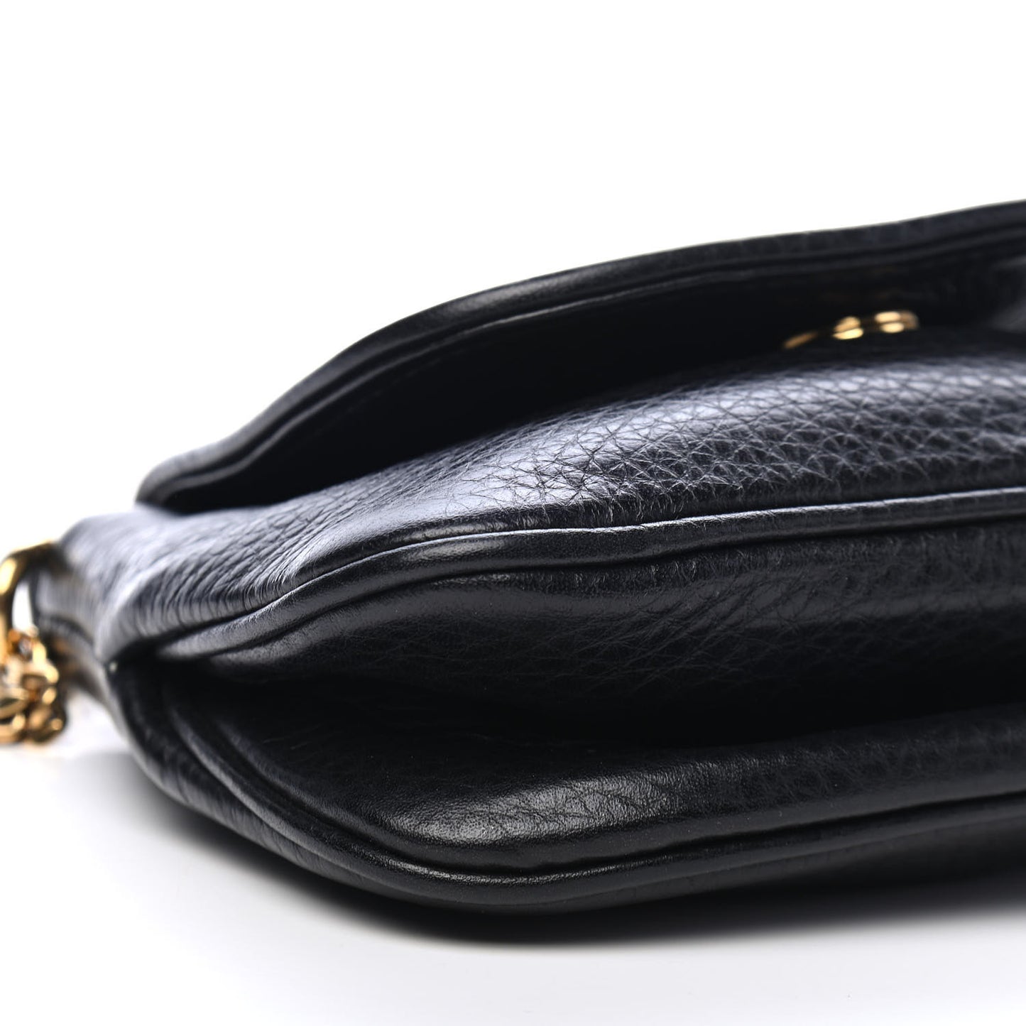 Pebbled Calfskin Small 1973 Chain Shoulder Bag Black