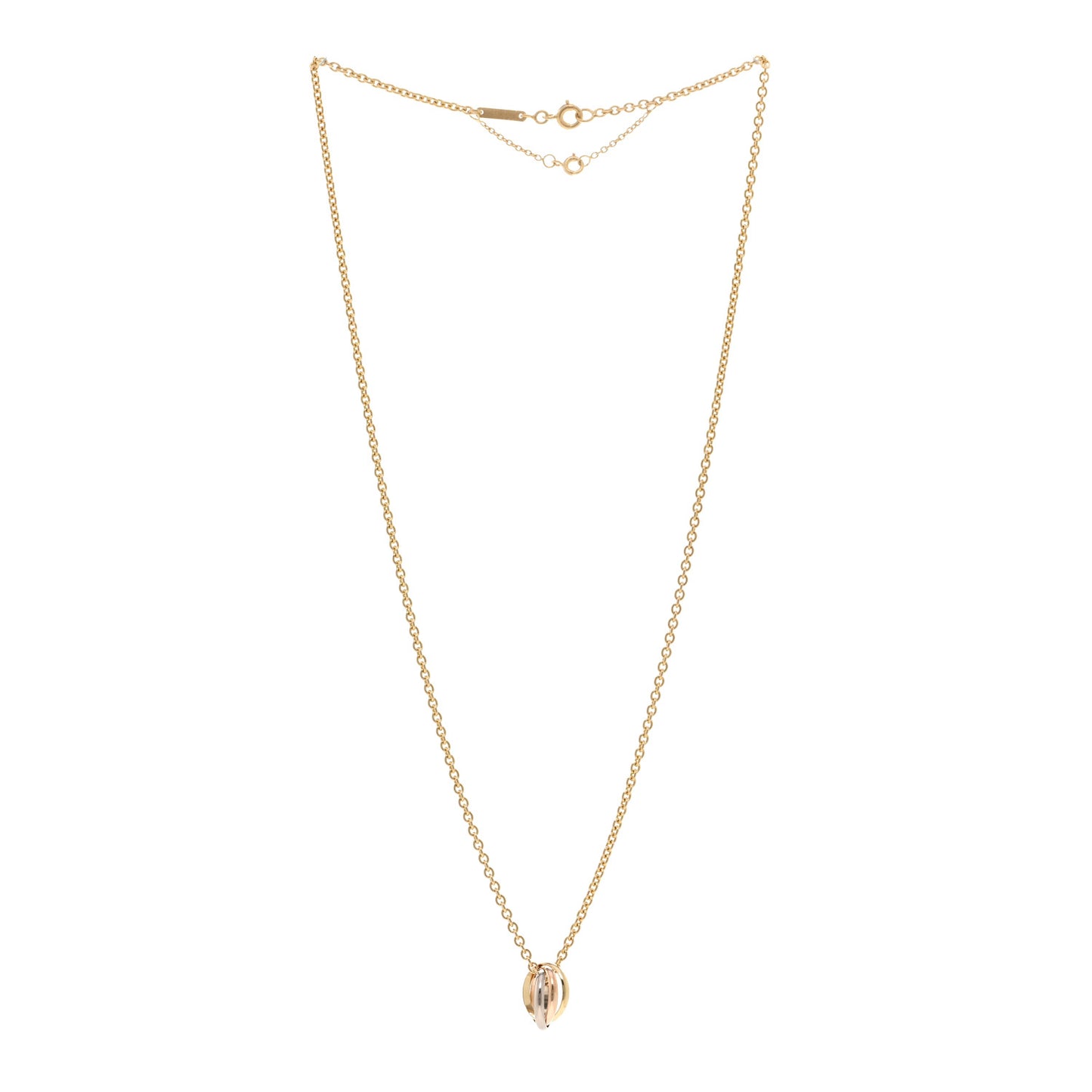 18K Pink Yellow White Gold Trinity Pendant Necklace