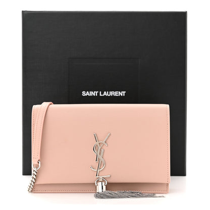 Saint Laurent Grain De Poudre Classic Monogram Kate Tassel Chain Wallet Marble Pink 10 of 10