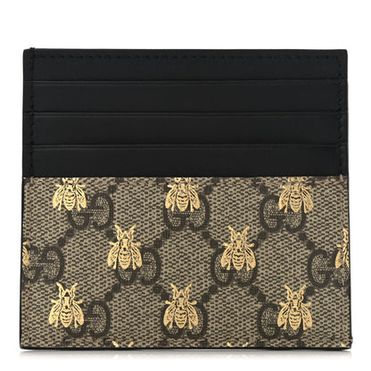 Gucci GG Supreme Monogram Bees Card Holder Black 1 of 7