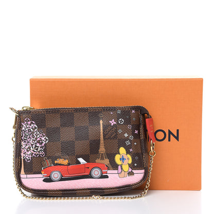 Louis Vuitton Damier Ebene 2019 Christmas Animation Mini Pochette Accessories Red 8 of 8