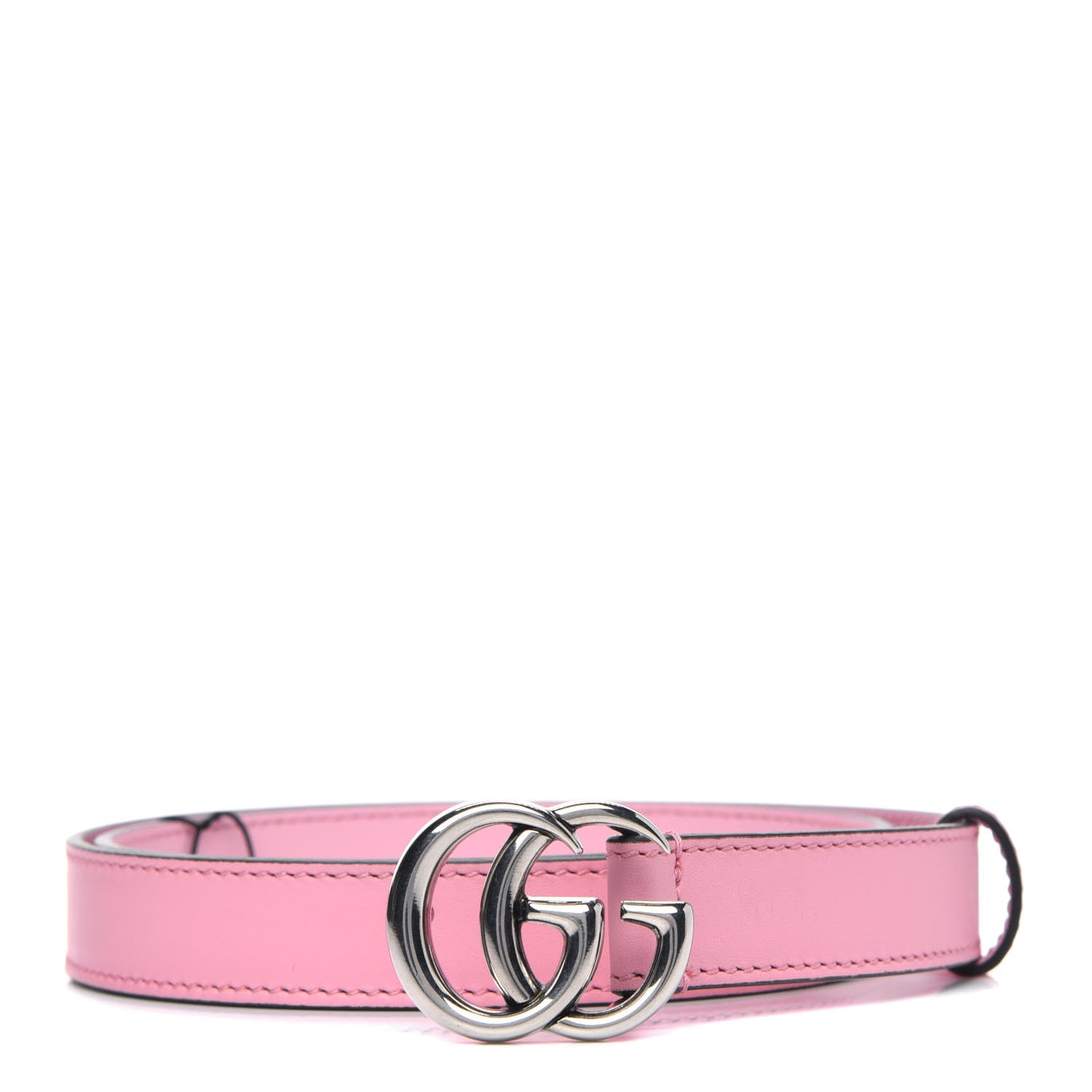 Gucci Moon Calfskin Palladium Double G 20mm Belt 75 30 Wild Rose 1 of 3