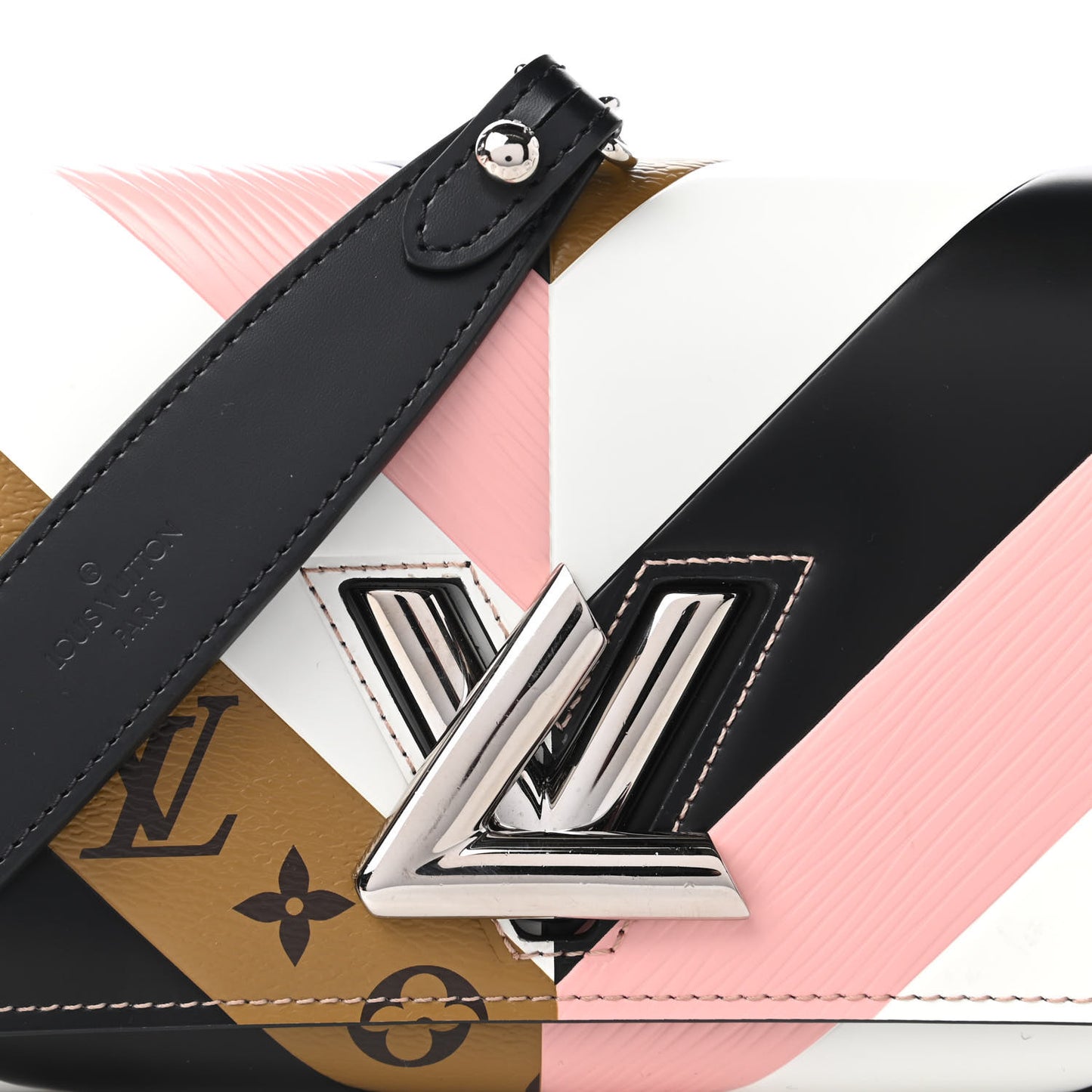 Epi Reverse Monogram Twist Chain Wallet Rose Ballerine