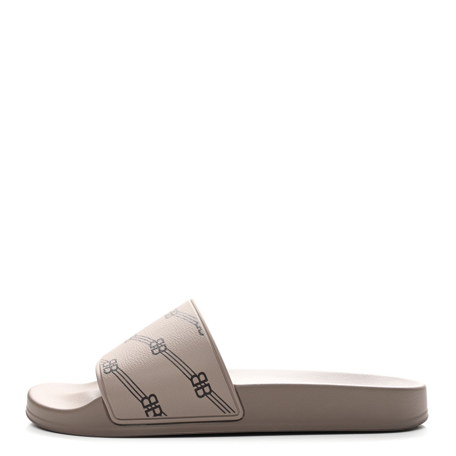 Balenciaga Rubber Allover Logo Mens Pool Slide Sandals 42 Dark Mink 1 of 9