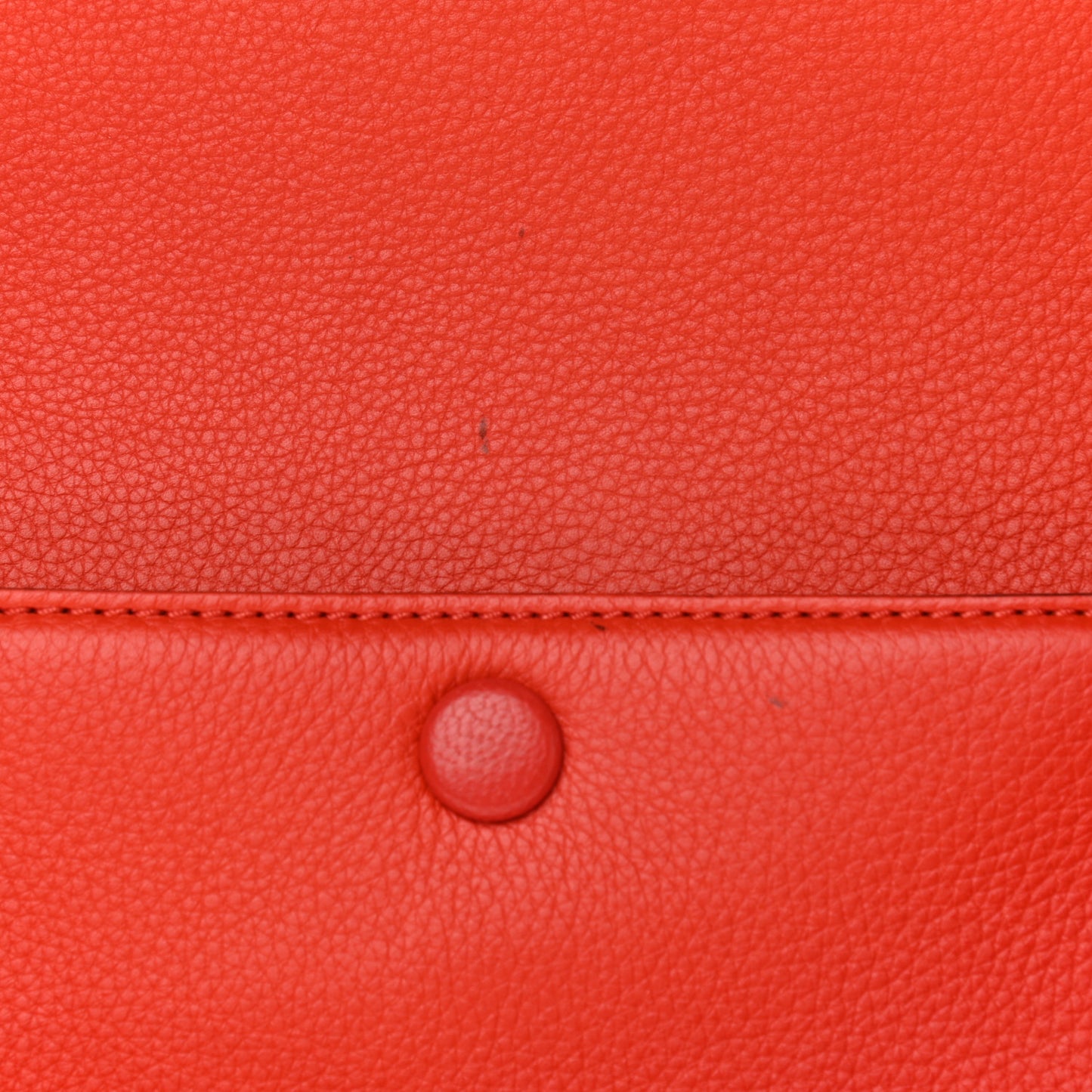 Grained Calfskin Medium Edge Shoulder Bag Vermillion