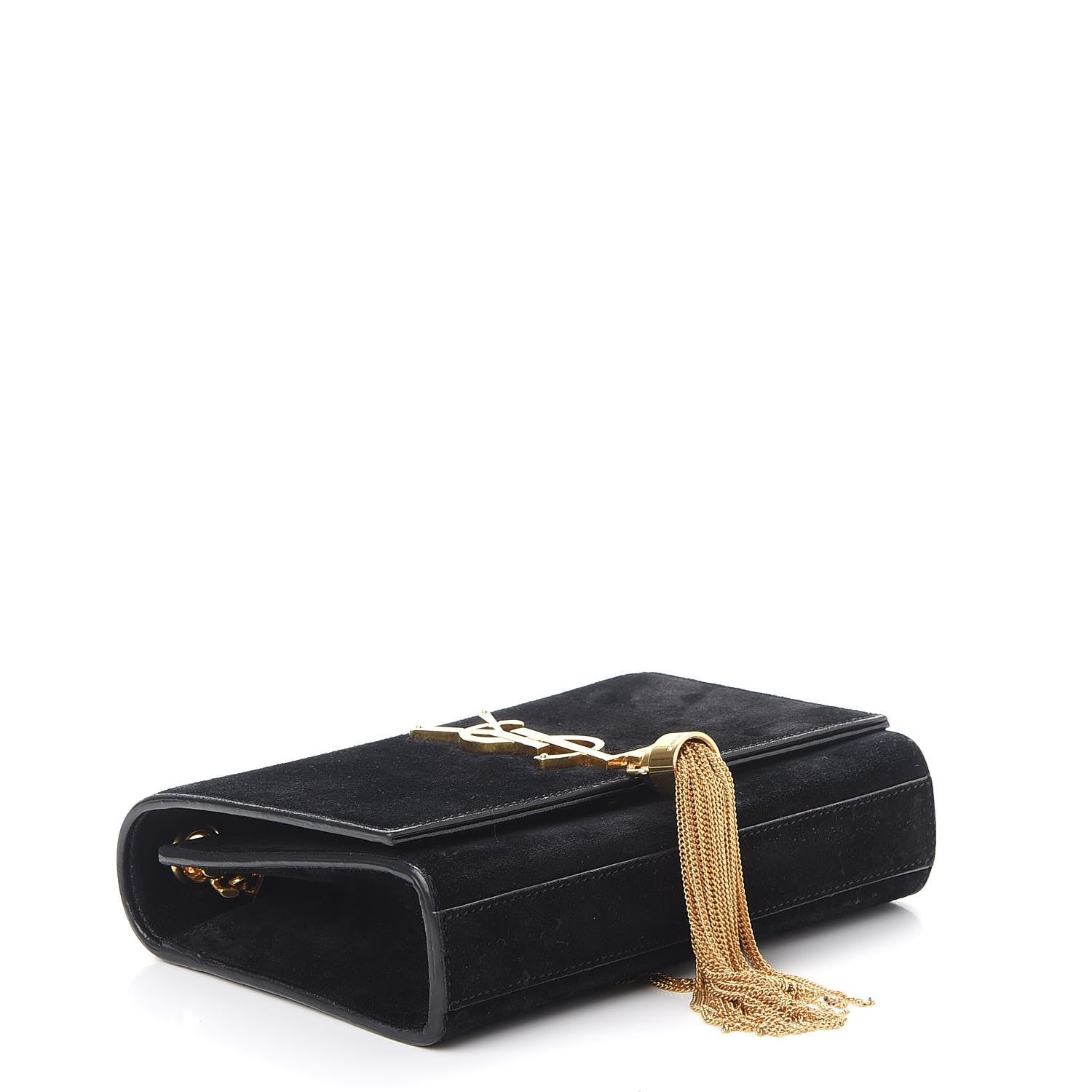 Saint Laurent Suede Small Classic Monogram Kate Tassel Satchel Black 4 of 8