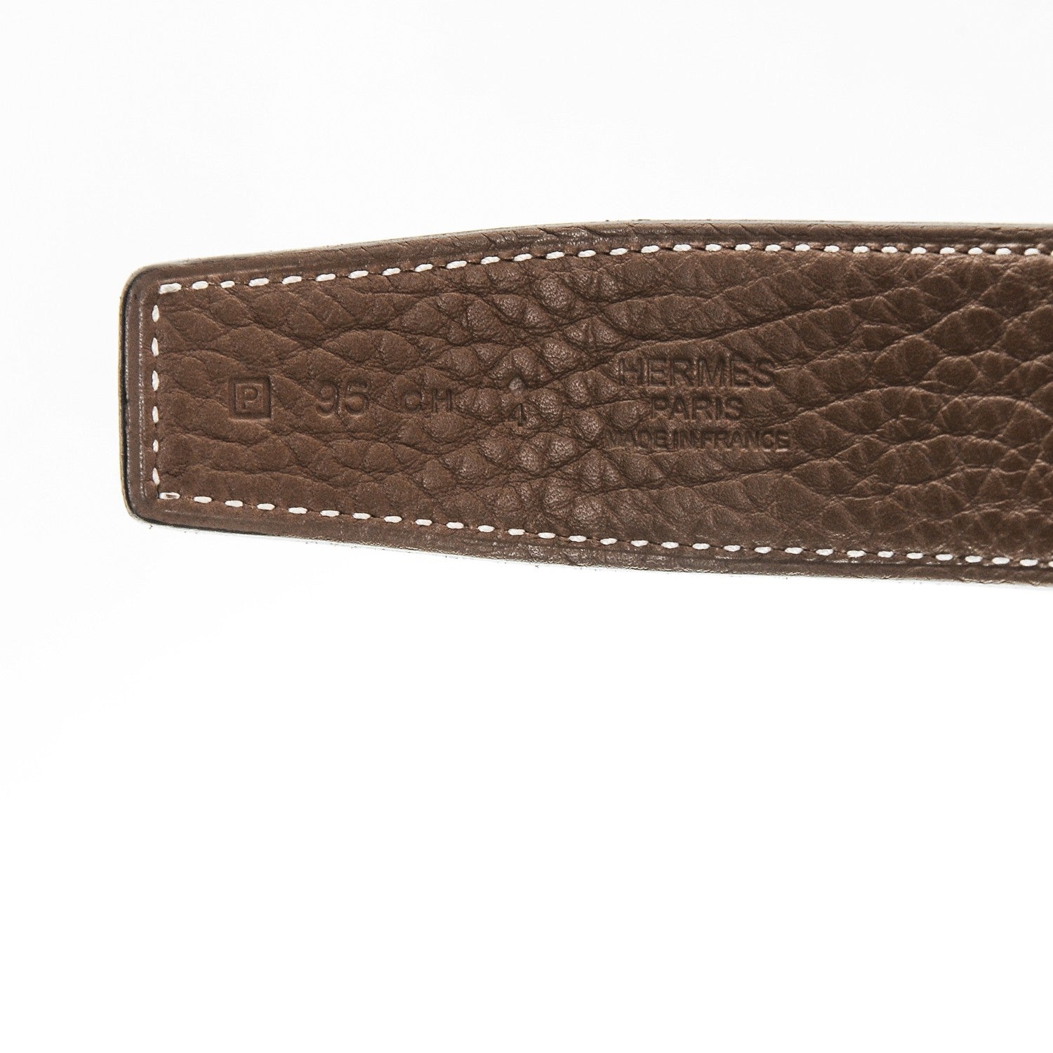 Hermes Box Togo 32mm H Belt 95 Black Etoupe 8 of 8