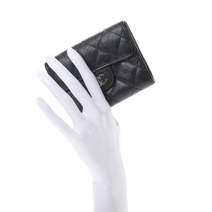 Chanel Iridescent Caviar Quilted Flap Card Holder Wallet Black 2 of 9