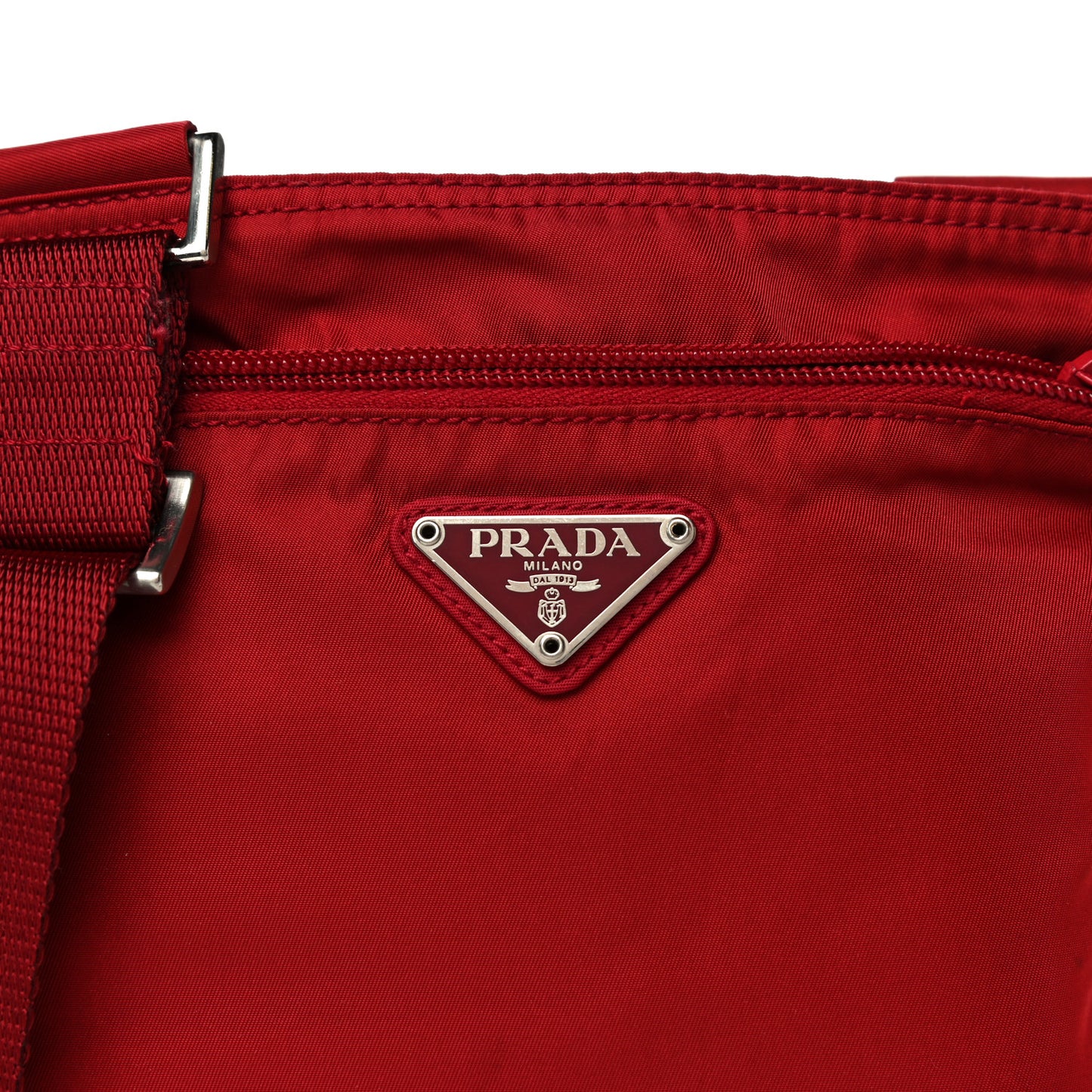 Nylon Small Flat Messenger Bag Cherry