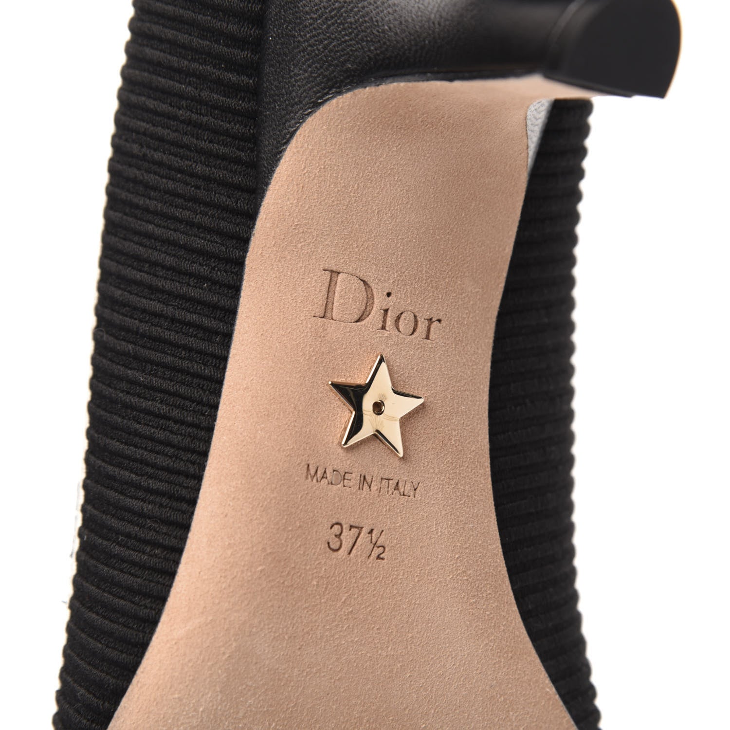 Christian Dior Technical Canvas Ribbon Embroidered J'Adior 65mm Pumps 37.5 Black 7 of 9