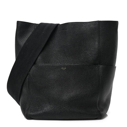 Celine Soft Grained Calfskin Sangle Bucket Bag Black 1 of 7