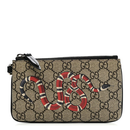 Gucci GG Supreme Monogram Kingsnake Zip Pouch Black 1 of 7