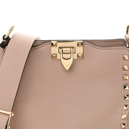 Valentino Garavani Pebbled Calfskin Mini Rockstud Flip-Lock Messenger Bag Poudre 7 of 11