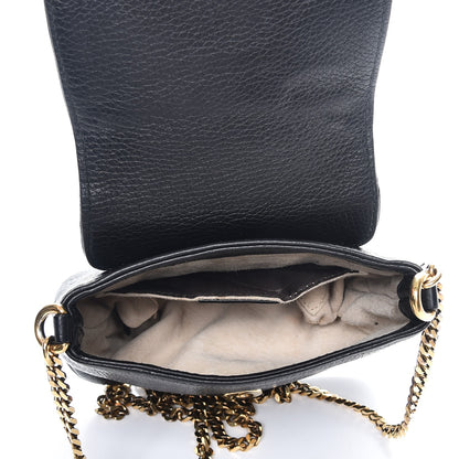 Gucci Pebbled Calfskin Small 1973 Chain Shoulder Bag Black 6 of 9