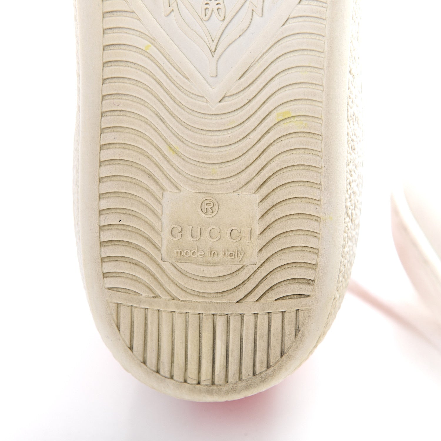 Gucci Calfskin Ayers Bee Embroidered Womens Ace Sneakers 35.5 White Green 10 of 11