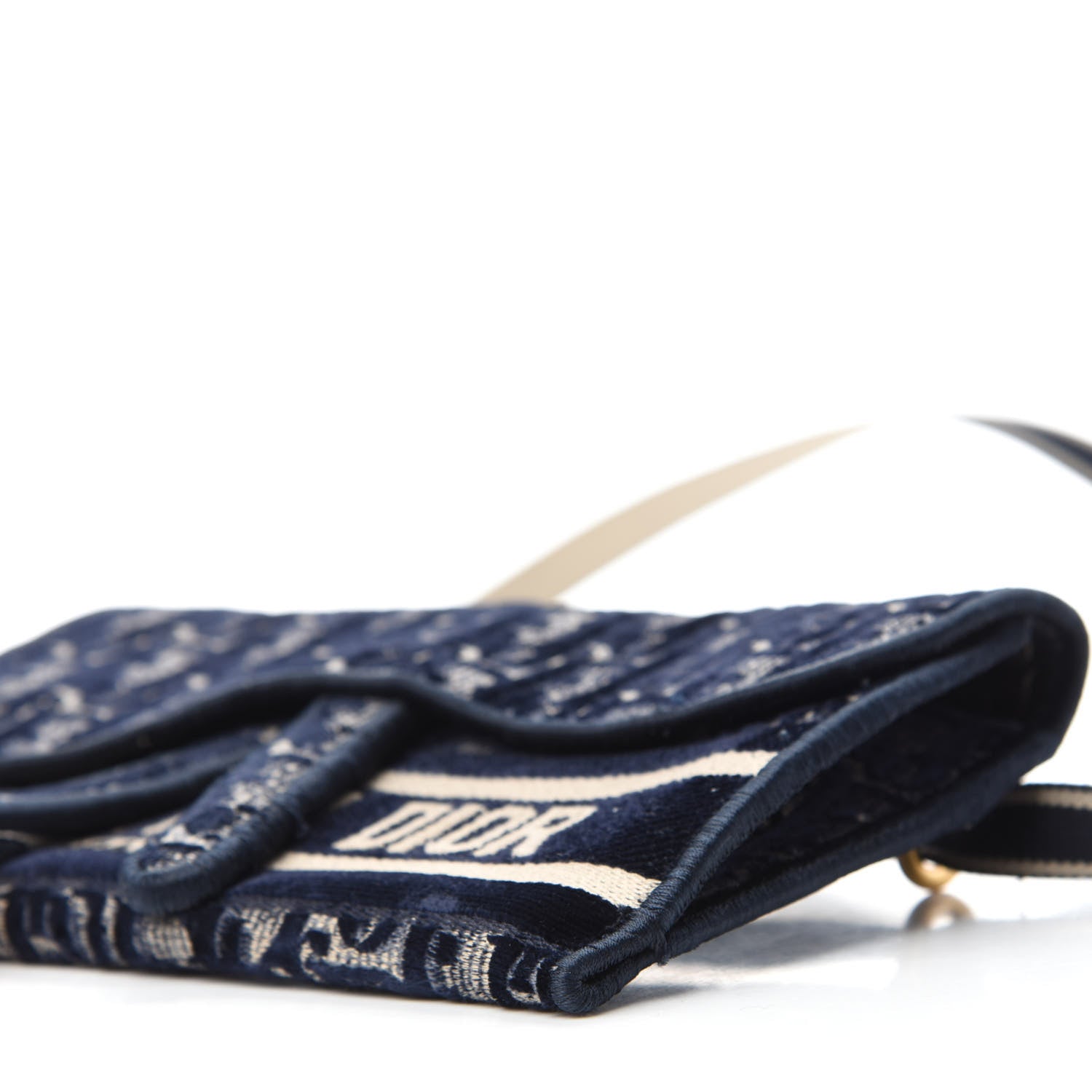Christian Dior Oblique Slim Saddle Pouch Blue 7 of 11