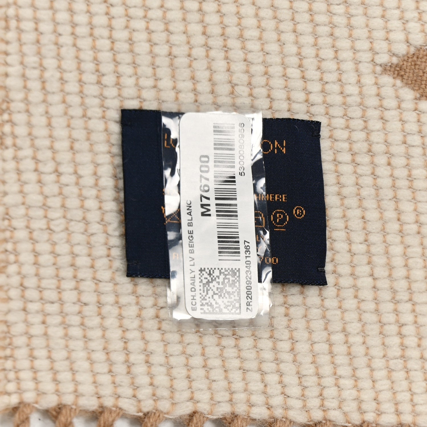 Louis Vuitton Wool Cashmere Monogram Daily LV Scarf Beige White 3 of 3