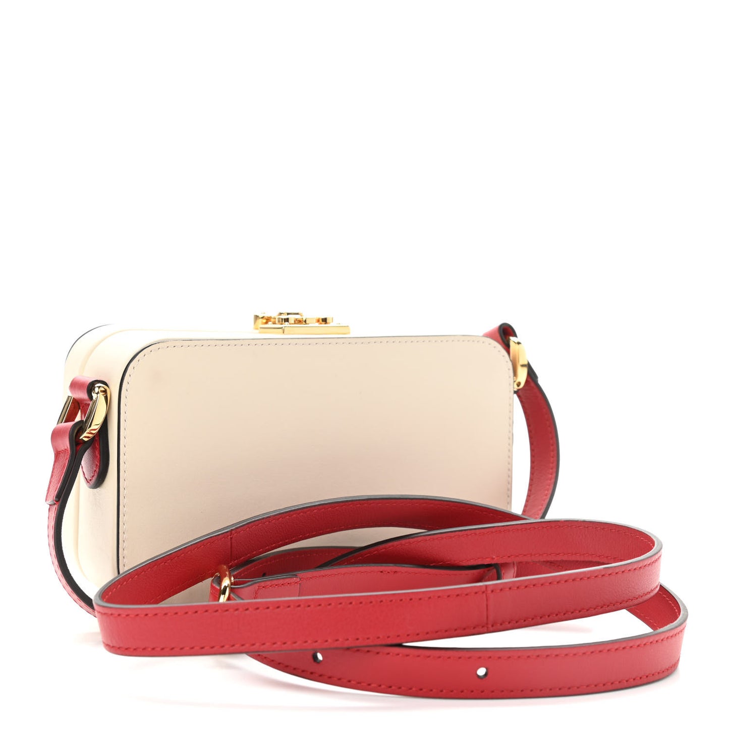 Vitello Eclipse Mini Interlocking G Shoulder Bag Mystic White Hibiscus Red