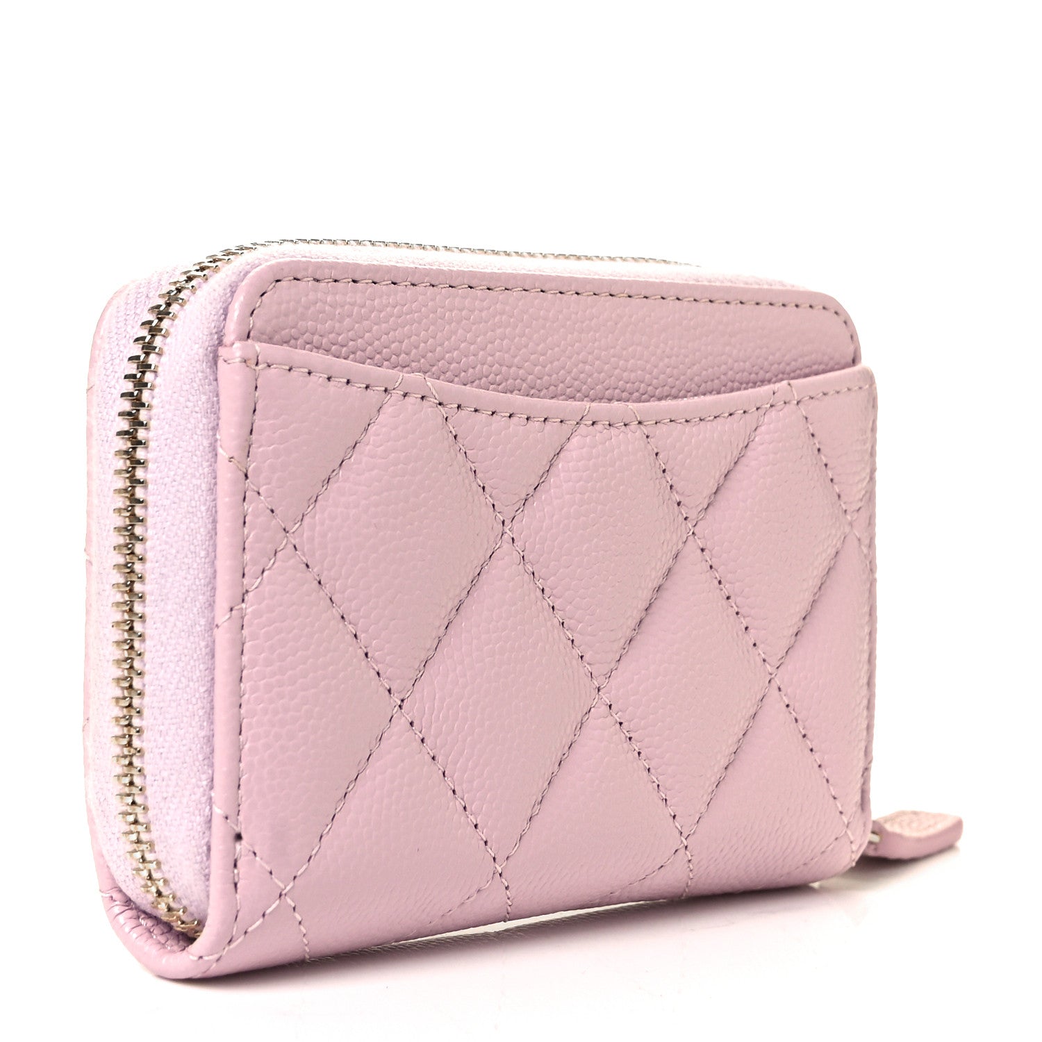 Chanel Caviar Quilted Zip Coin Purse Light Pink 3 of 9