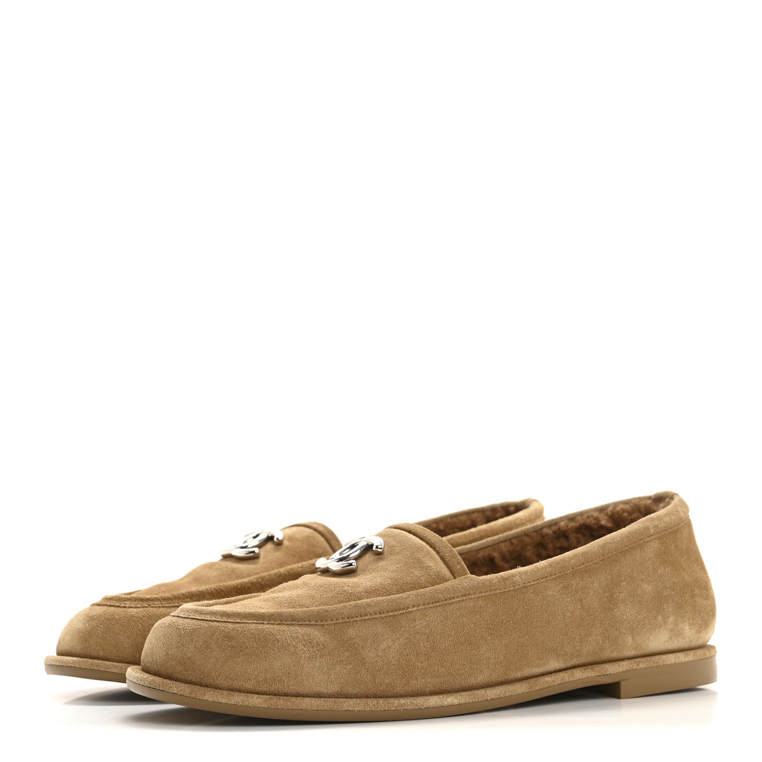 Chanel Suede Calfskin CC Loafers 38 Dark Beige 1664558 – FASHIONPHILE