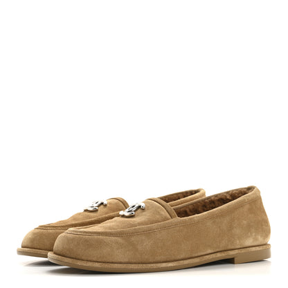Chanel Suede Calfskin CC Loafers 38 Dark Beige 4 of 10
