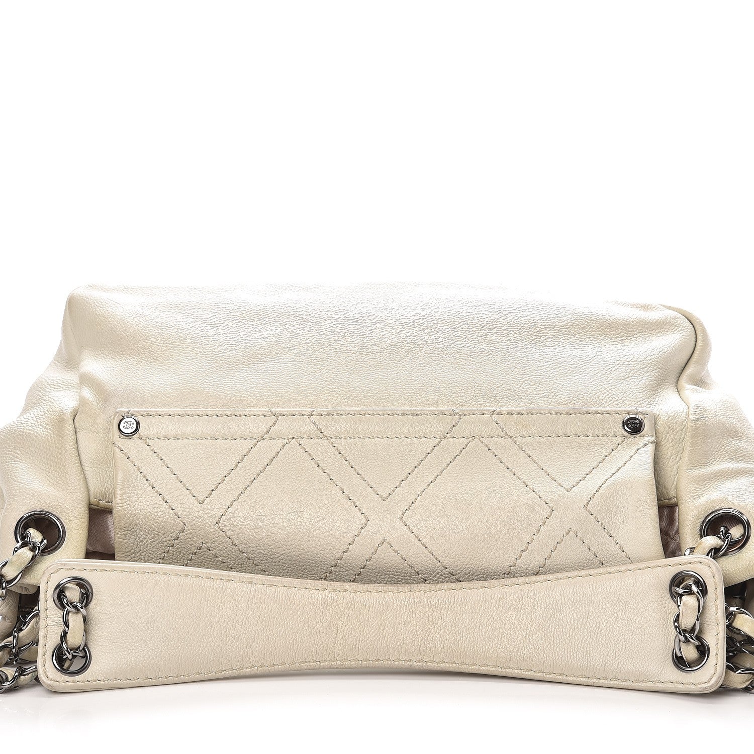 Chanel Calfskin Diamond Stitch Accordion Flap White 12 of 15