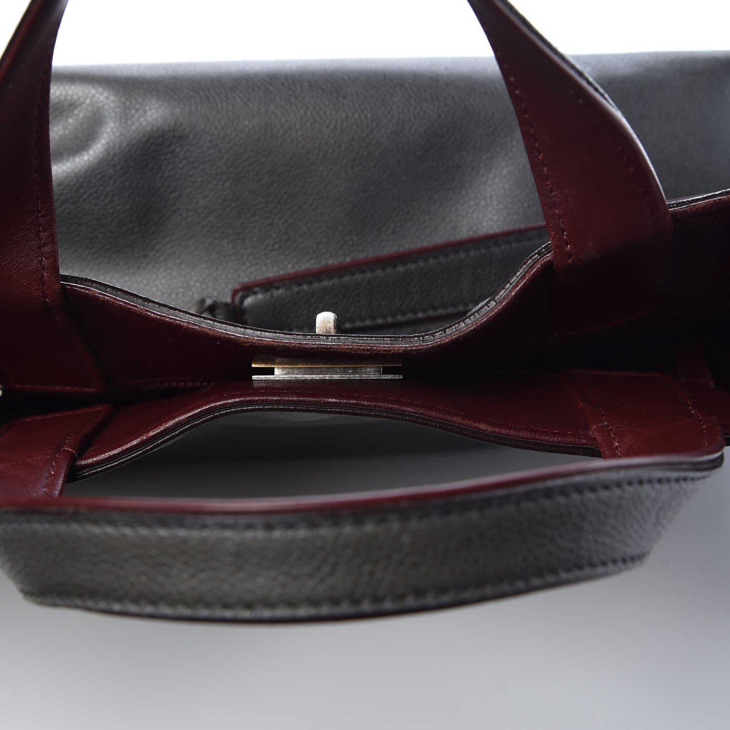 Chanel Metallic Caviar Mademoiselle Lock Cerf Shopper Tote Silver 9 of 10