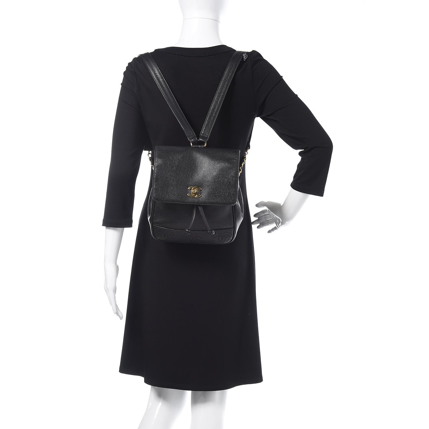 Chanel Caviar CC Backpack Black 2 of 10
