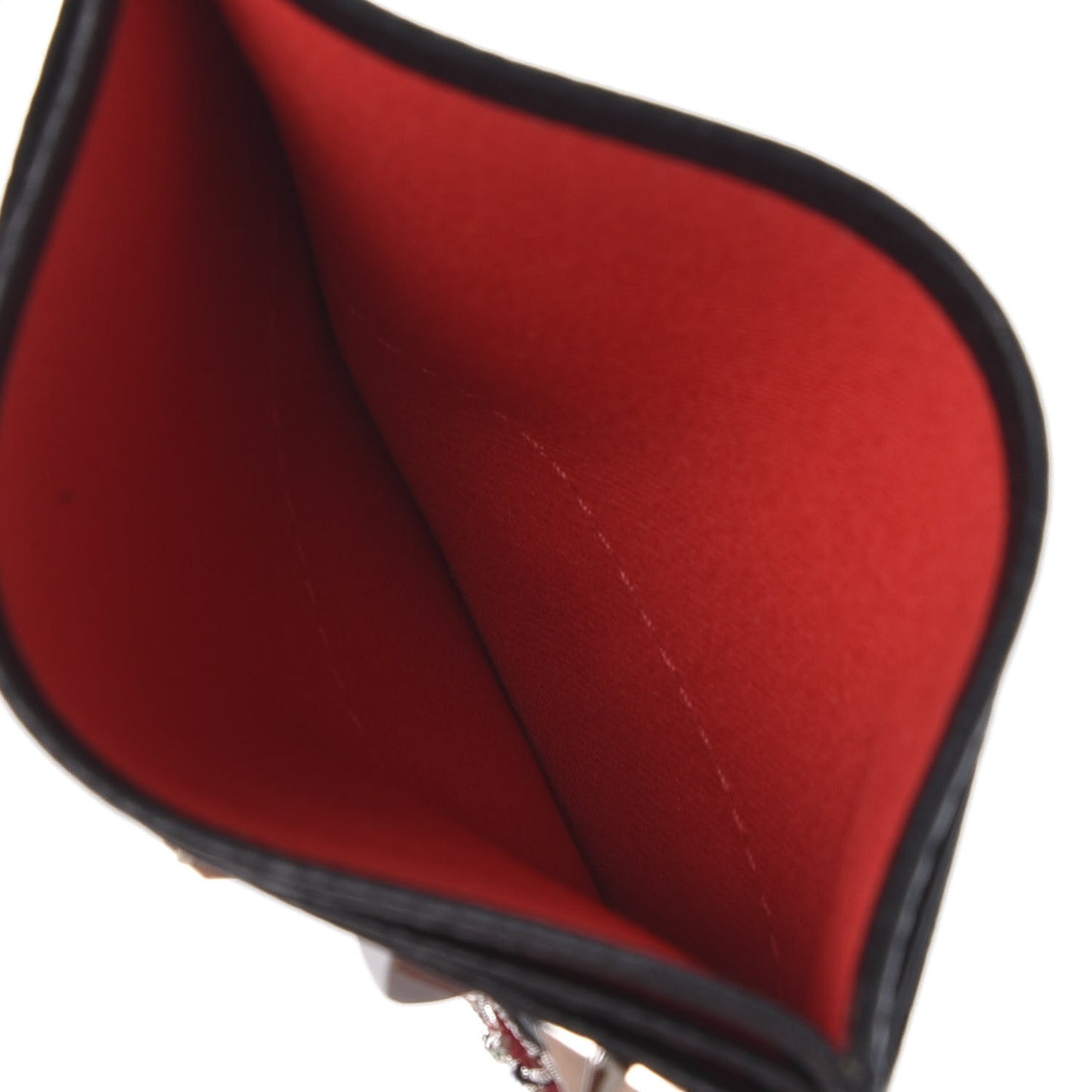 Grained Calfskin Kios Star Studded Card Holder Black