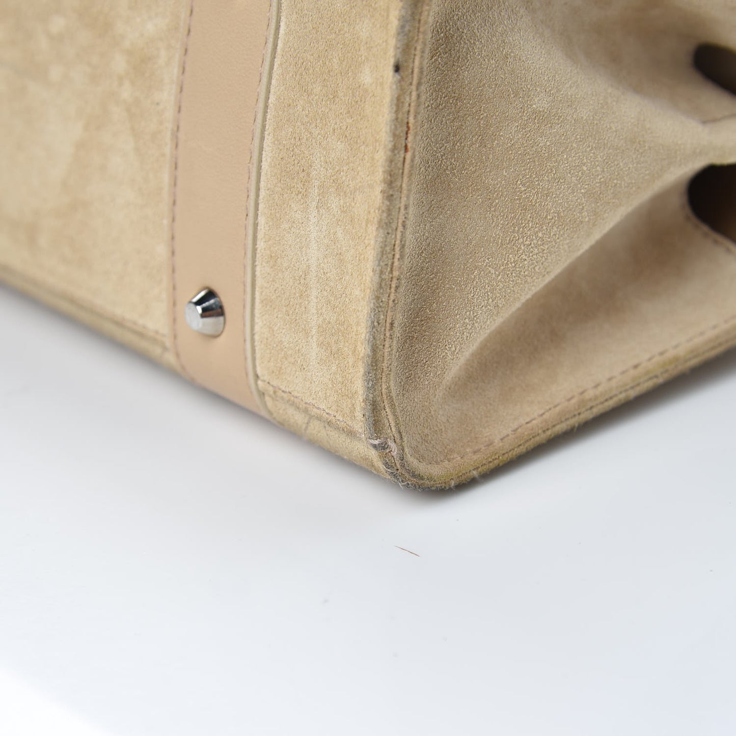 Suede Cannage Stitched East West Lady Dior Beige
