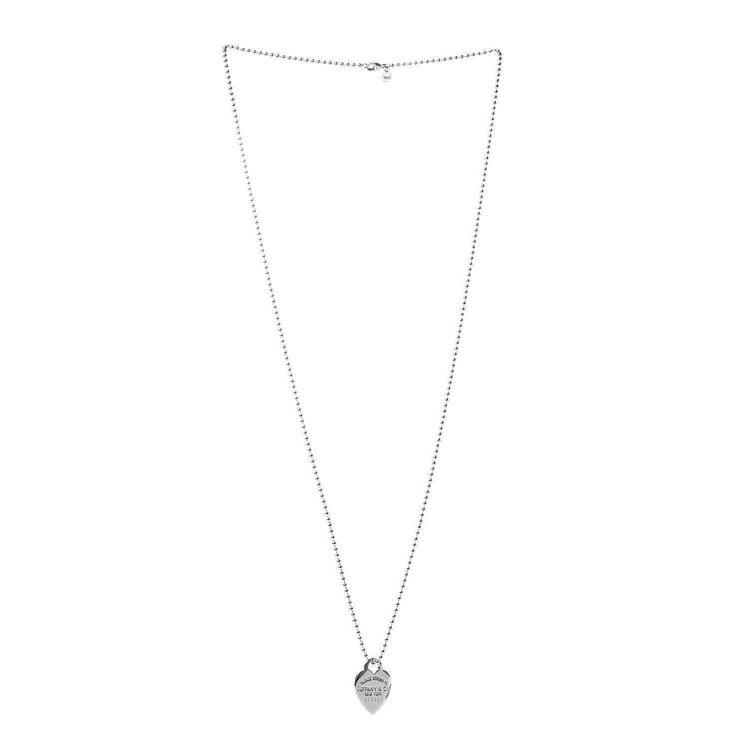Tiffany Sterling Silver Long Return to Tiffany Heart Pendant Necklace 3 of 4
